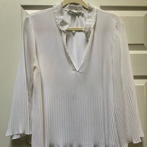 Zara pleated and lace blouse